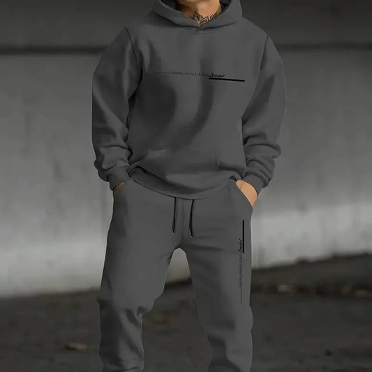 Men Printed Hoodie & Jogger Set